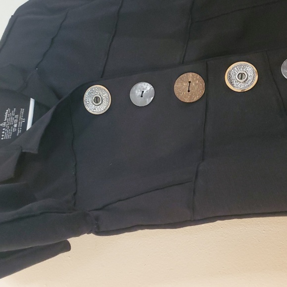 Neon Buddha Black 6 Button Sweater Blazer Size XS Lagenlook Art To Wear Cotton - Picture 6 of 11